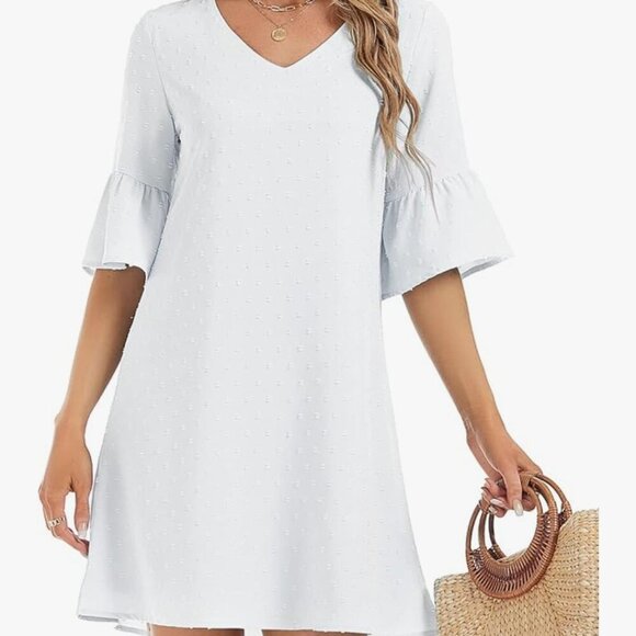 💥3/$30💥 NWT Women Summer Casual dress Floral Print V Neck Short Sleeve - Picture 1 of 9